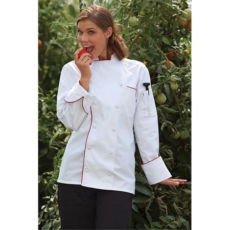 NATHAN CALEB Murano Chef Coat in White with Red Piping - 5XLarge NA2504803